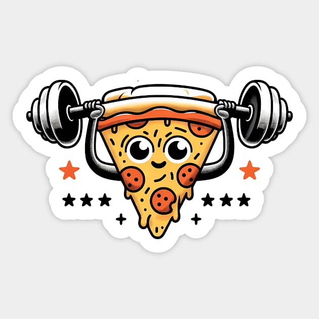 Funny Lifting Workout, Pizza Lover Sticker by logiamerch